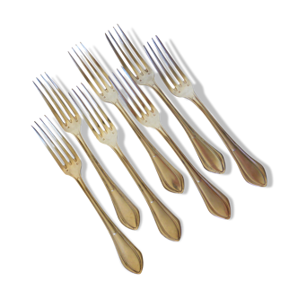 6 punched silver metal forks 2106260