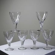 Service of 6 antique cut crystal glasses attributed to Moser, Bohemia circa.