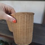 Wicker pot cache duo