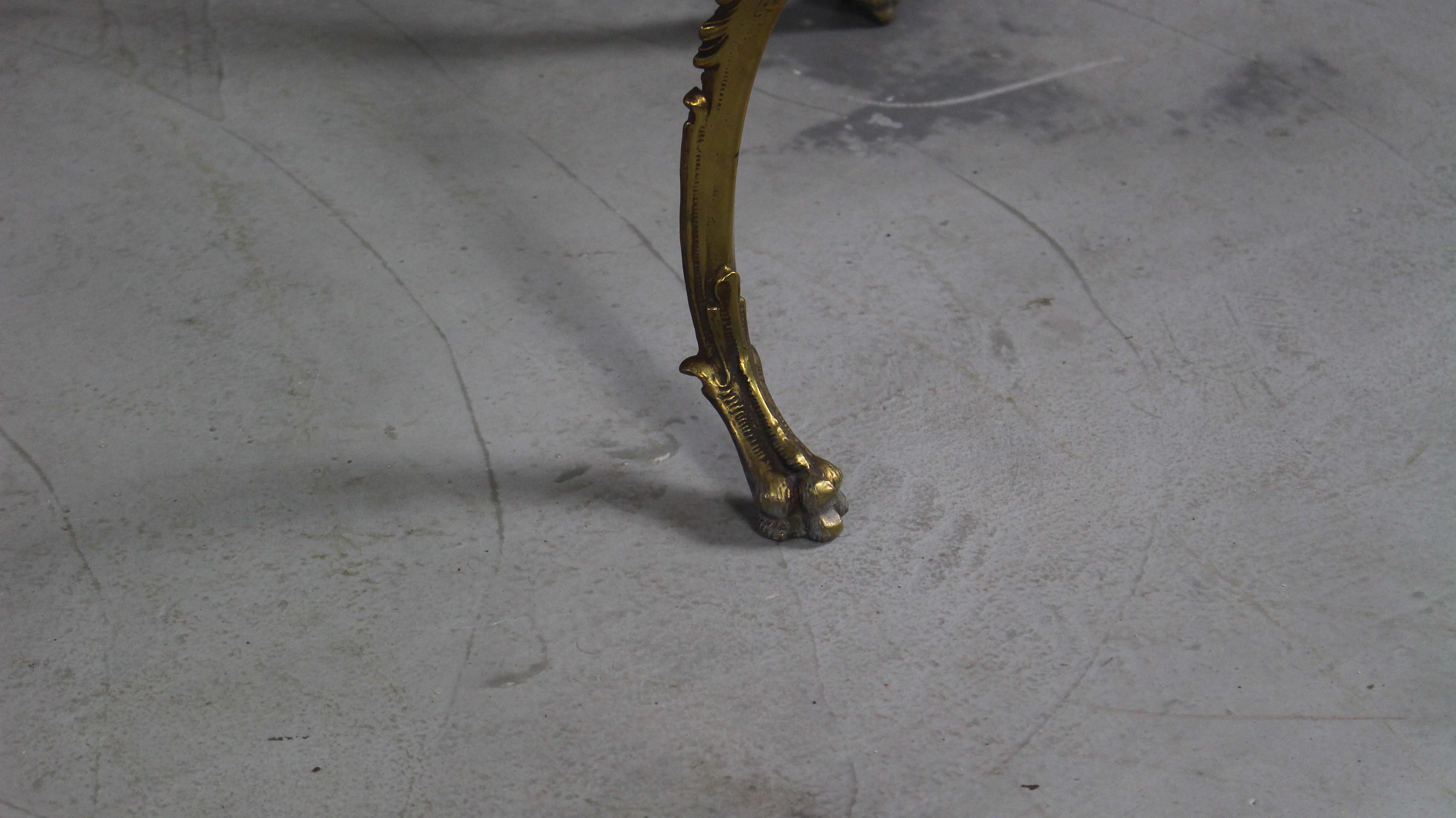 Italian Vintage Brass Coffee Table With Marble by Orsenigo, 1960s