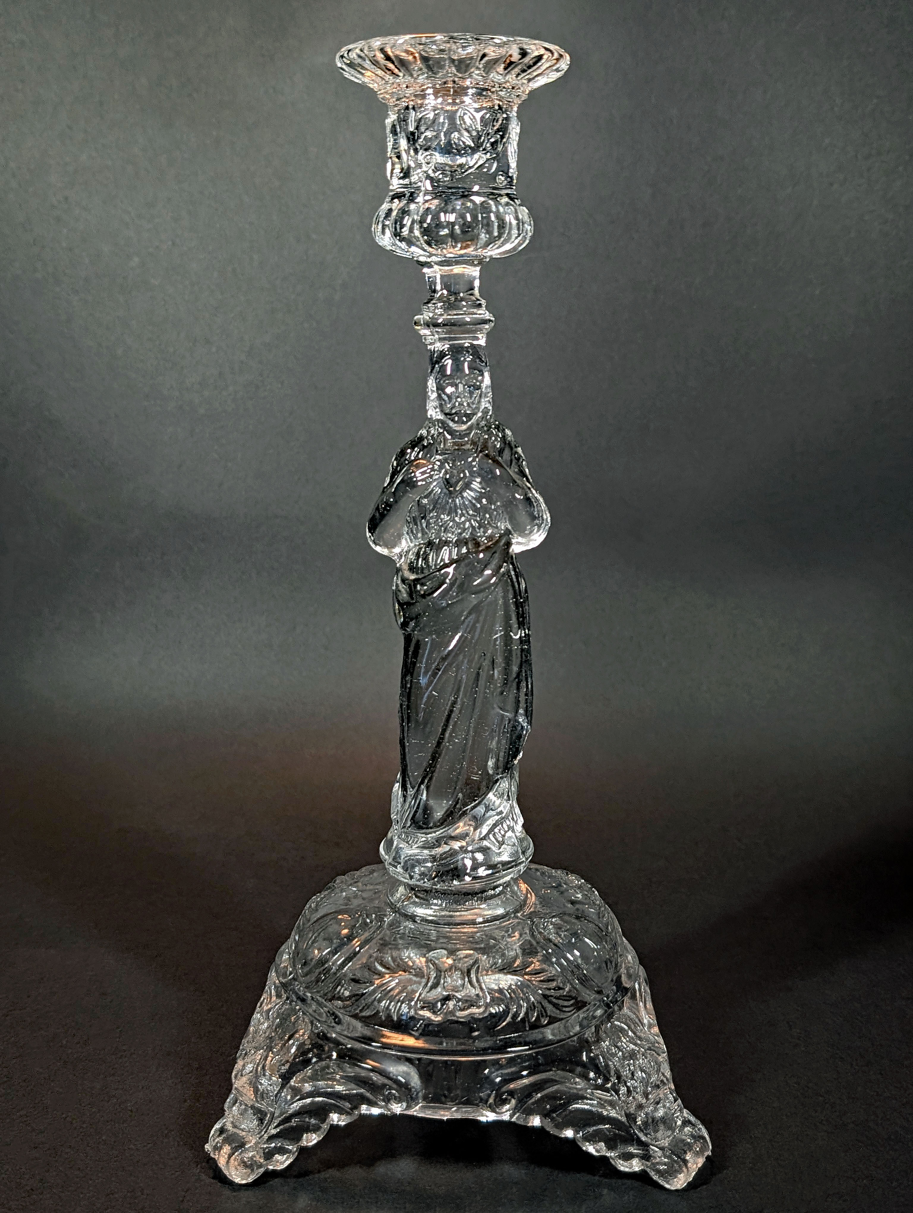 Crystal candlestick Christ "Sacred Heart"