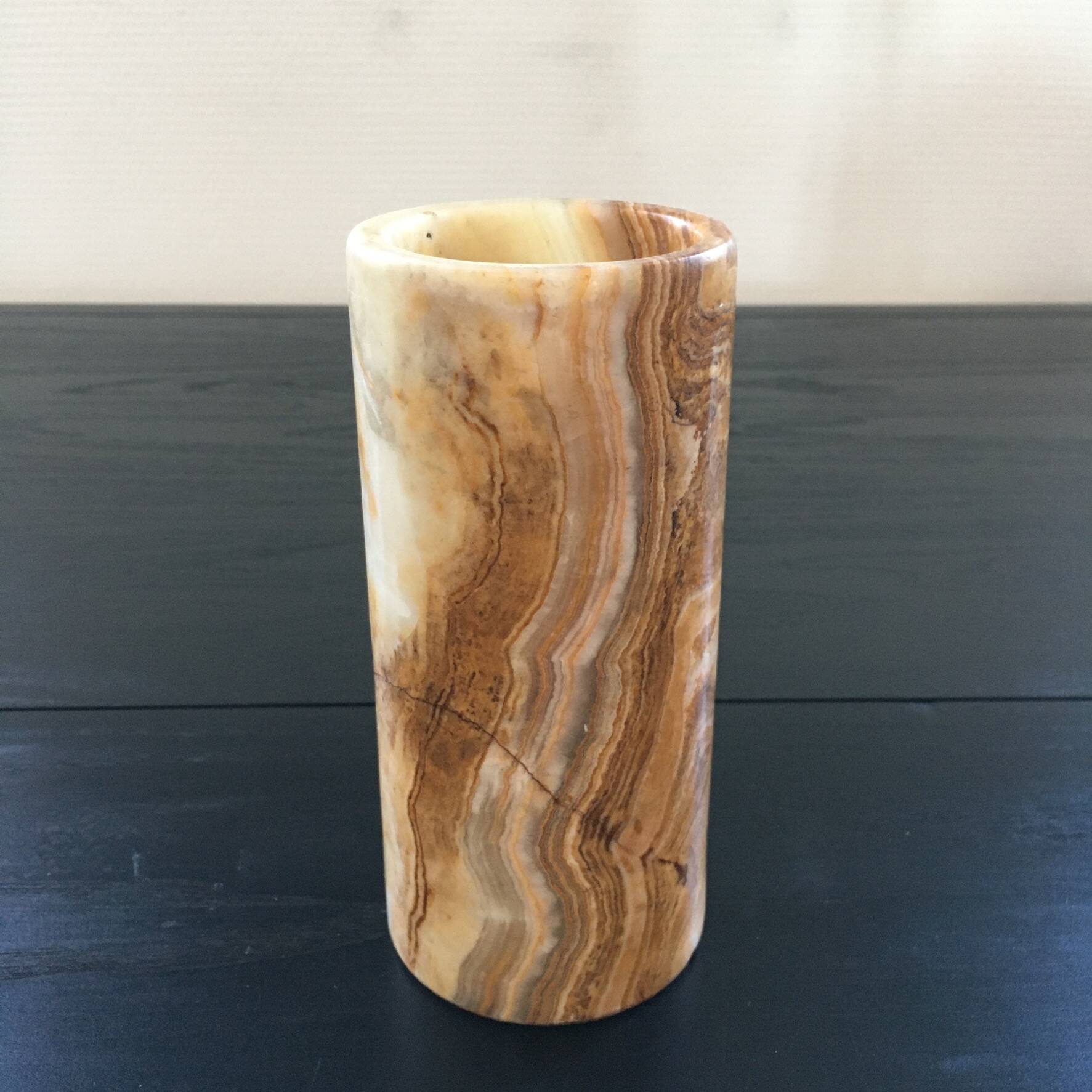 Onyx scroll vase