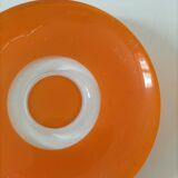 Duralex orange cup and saucer – vintage 70s design