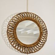 Rattan and bamboo mirror attributed to Franco Albini, Italy 1960's