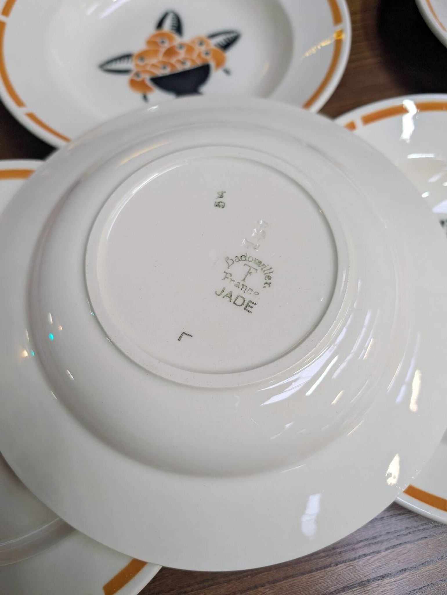Badonviller "jade" soup plates