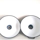 Pair of industrial suspensions in enamelled sheet metal