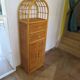 Vintage Library - 2 drawers - Woven rattan cupboard - 1980s - natural