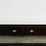 Comò Cassettiera In Ebano Macassar E Specchio Cubic Design Modern 70