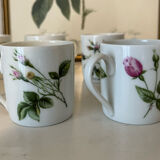Porcelain cups rose pattern