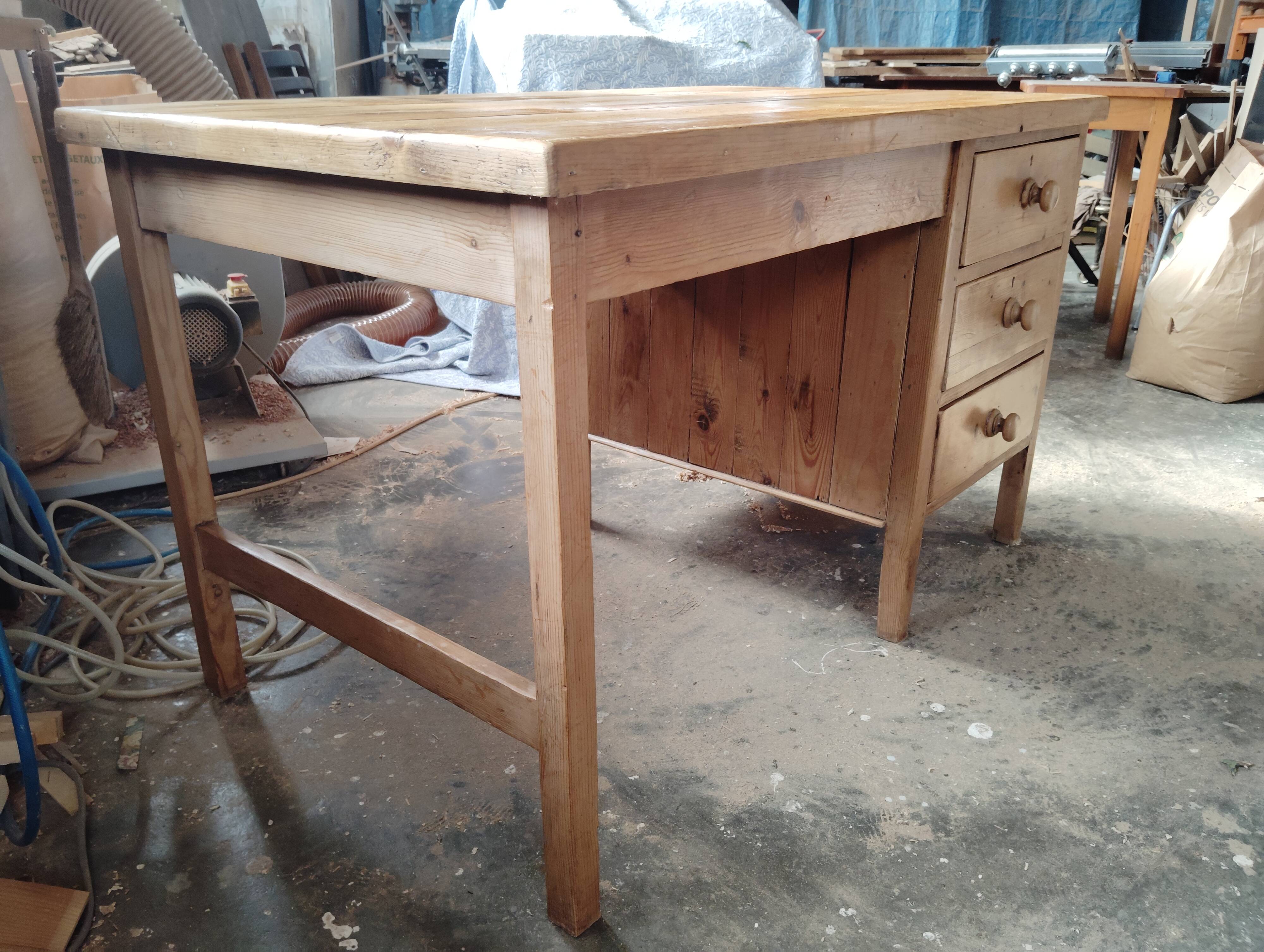 English desk in old pine