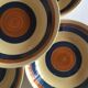 Set of 8 hollow plates cap faience gience of Gien 1970s