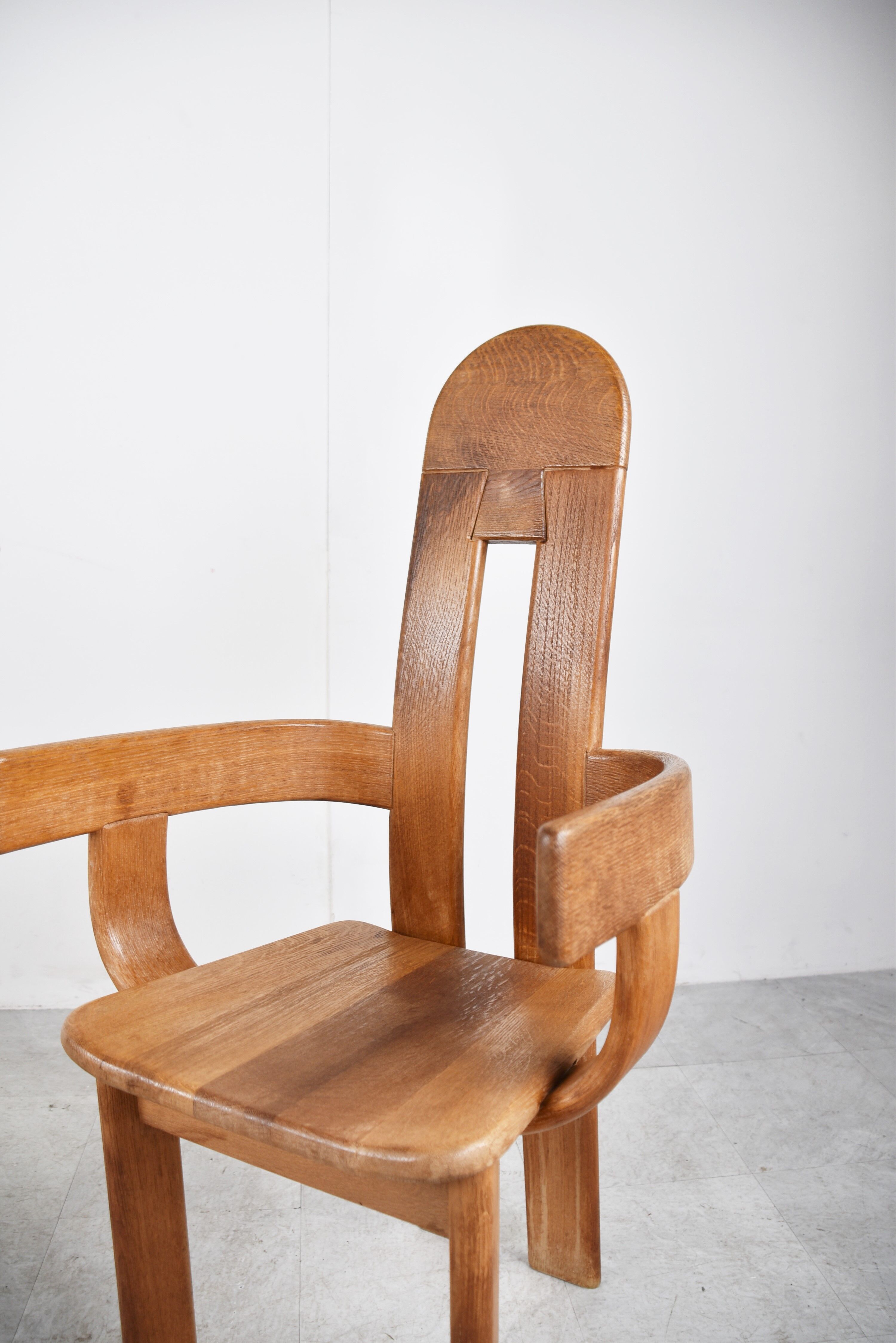 Vintage brutalist dining chairs by De Puydt, 1960s