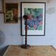 Candlestick / Bolster / Old plant holder in turned wood