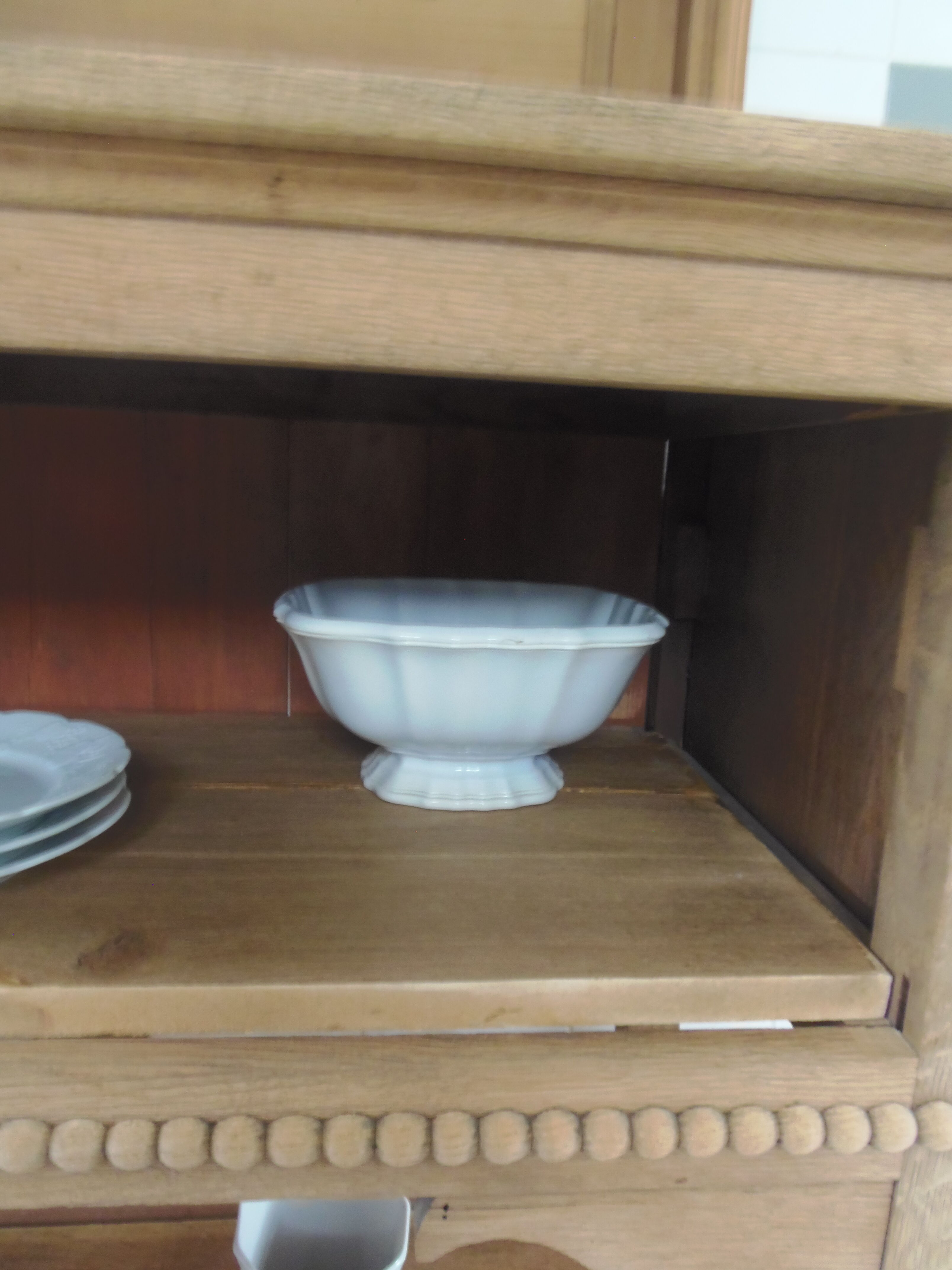Furniture of trade, vintage service the bottom in oak the top in walnut.
