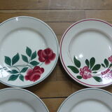 Set of 4 antique mixed flat plates