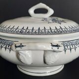 Antique Saint Amand earthenware tureen with Primax decoration