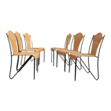 Chaises fer forgé rotin vintage