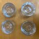 Set of 4 Vintage Ice Cube Shaped Glass Candle Holders #E008