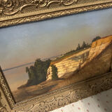 Oil on canvas view of the Gironde