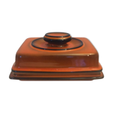 Red ceramic butter dish