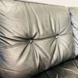 Vintage danish retro nili stoppmøbler 3 person sofa in black leather 1960s