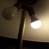 Double lighting brass floor lamp