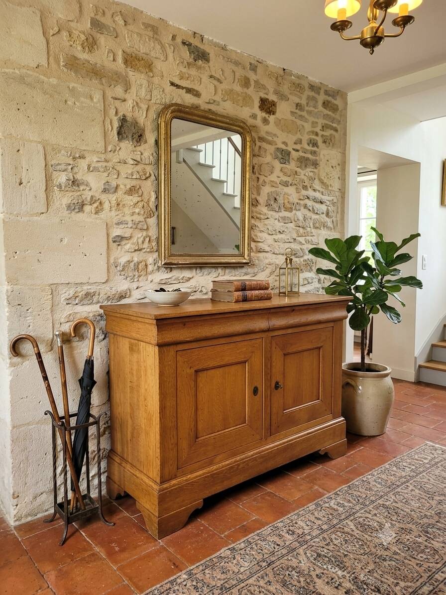 Louis Philippe buffet in solid oak.