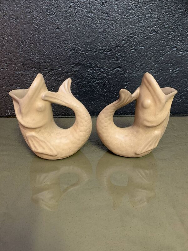 Pichets poisson en céramiques 1960