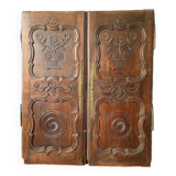 Antique carved wooden cabinet doors, 18th century