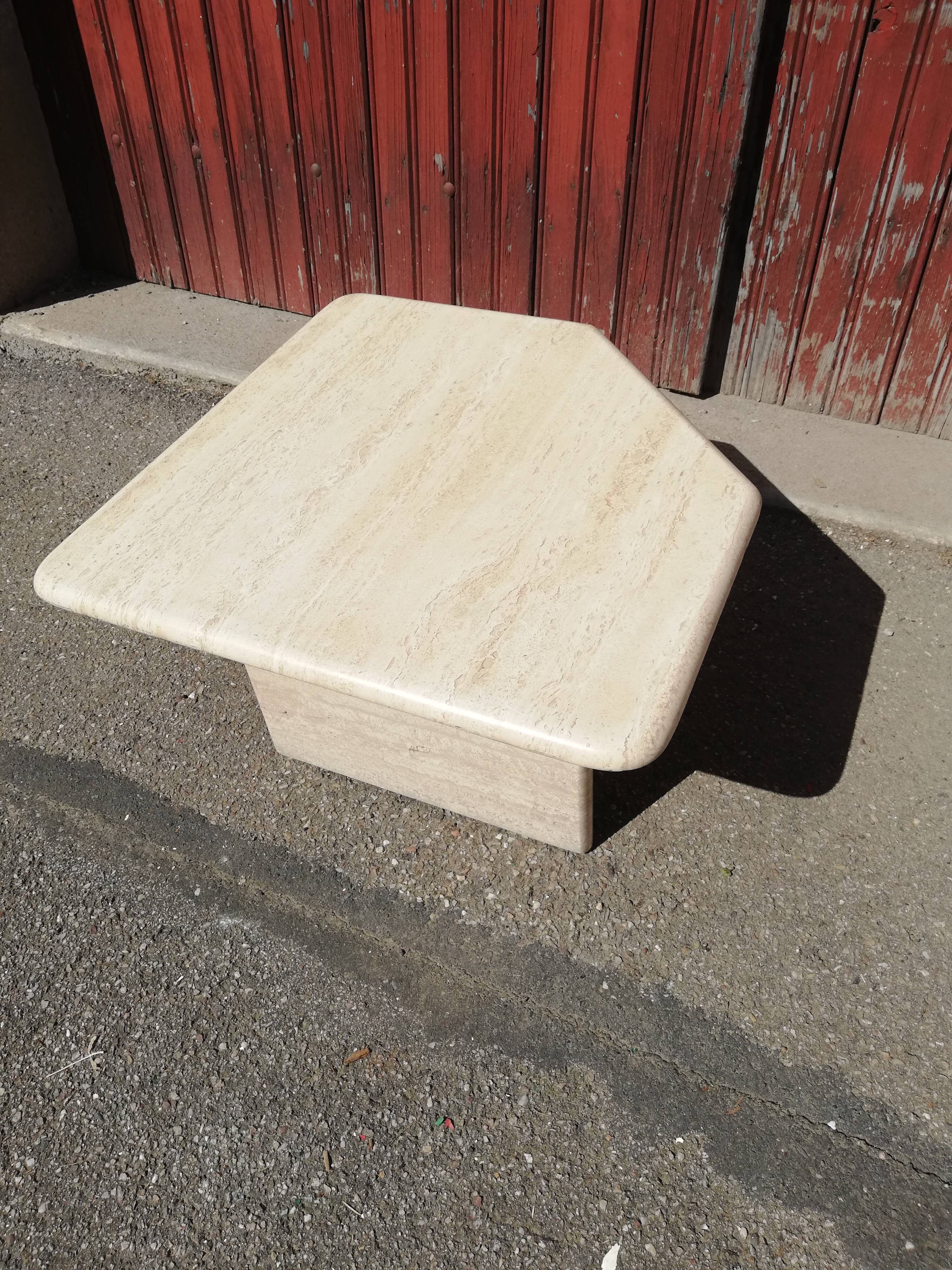 Vintage coffee table in travertine