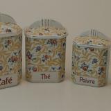 Set 4 pots à épices ancien décor floral