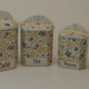 Set 4 spice pots old floral decoration