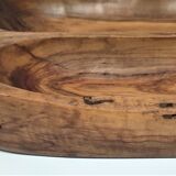 Sculptural cut solid walnut vintage monoxyl