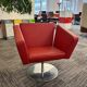 Space Age Design Swivel Chair – Red Leather & Chrome