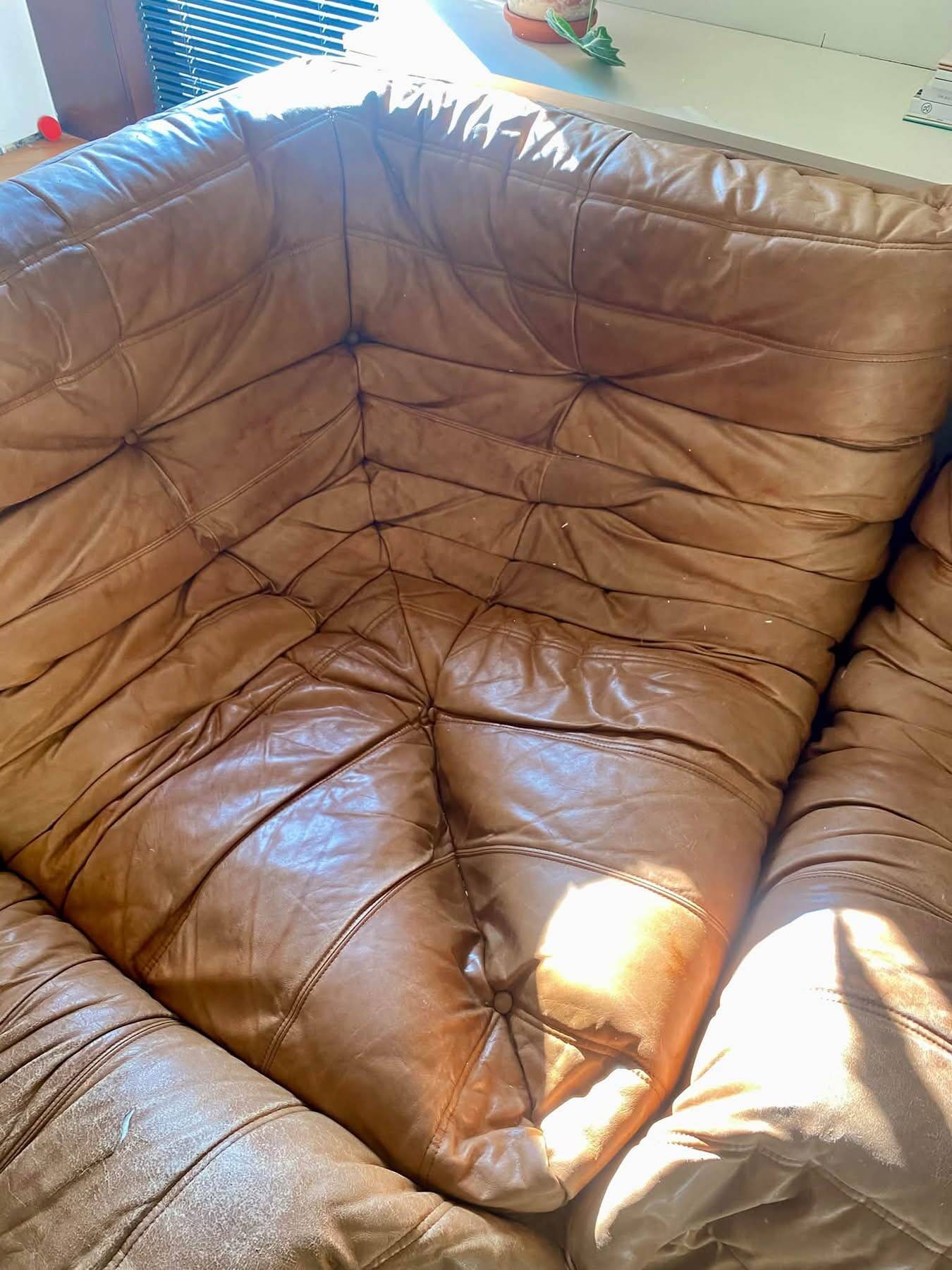 Authentic Togo sofa - cognac leather
