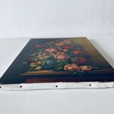 Oil on canvas bouquet of flowers signed Anceschi