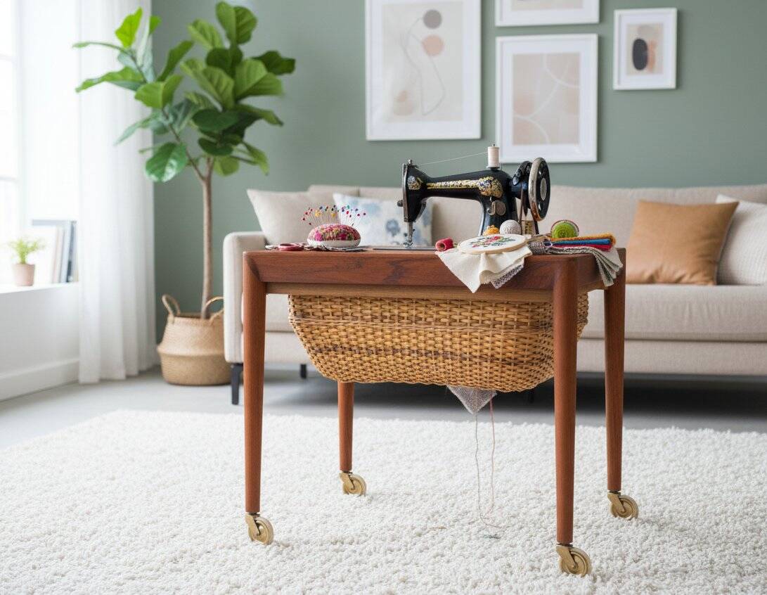 Vintage Sewing Table in Teak by Erik Severin Hansen for Haslev Møbelsnedkeri, 1960s