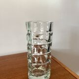 Small triangular faceted art deco vase
