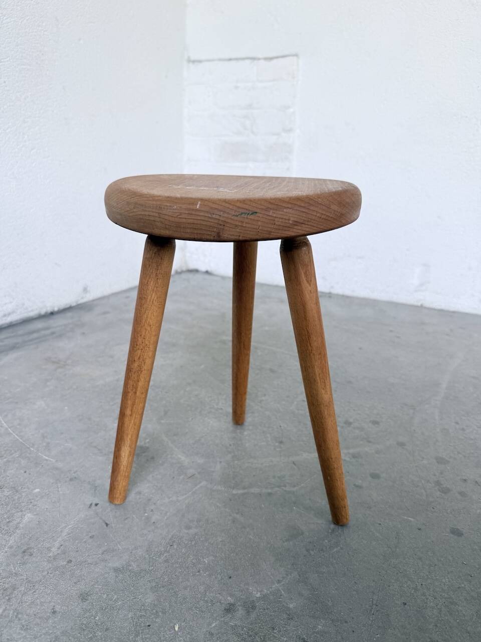 Golden oak tripod stool