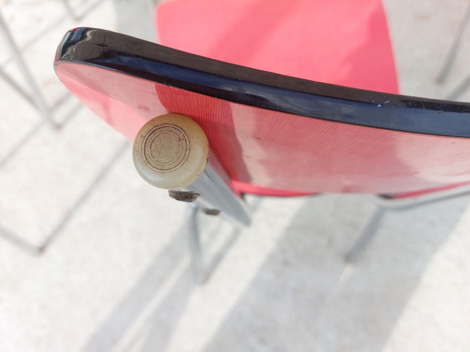 Red formica chairs