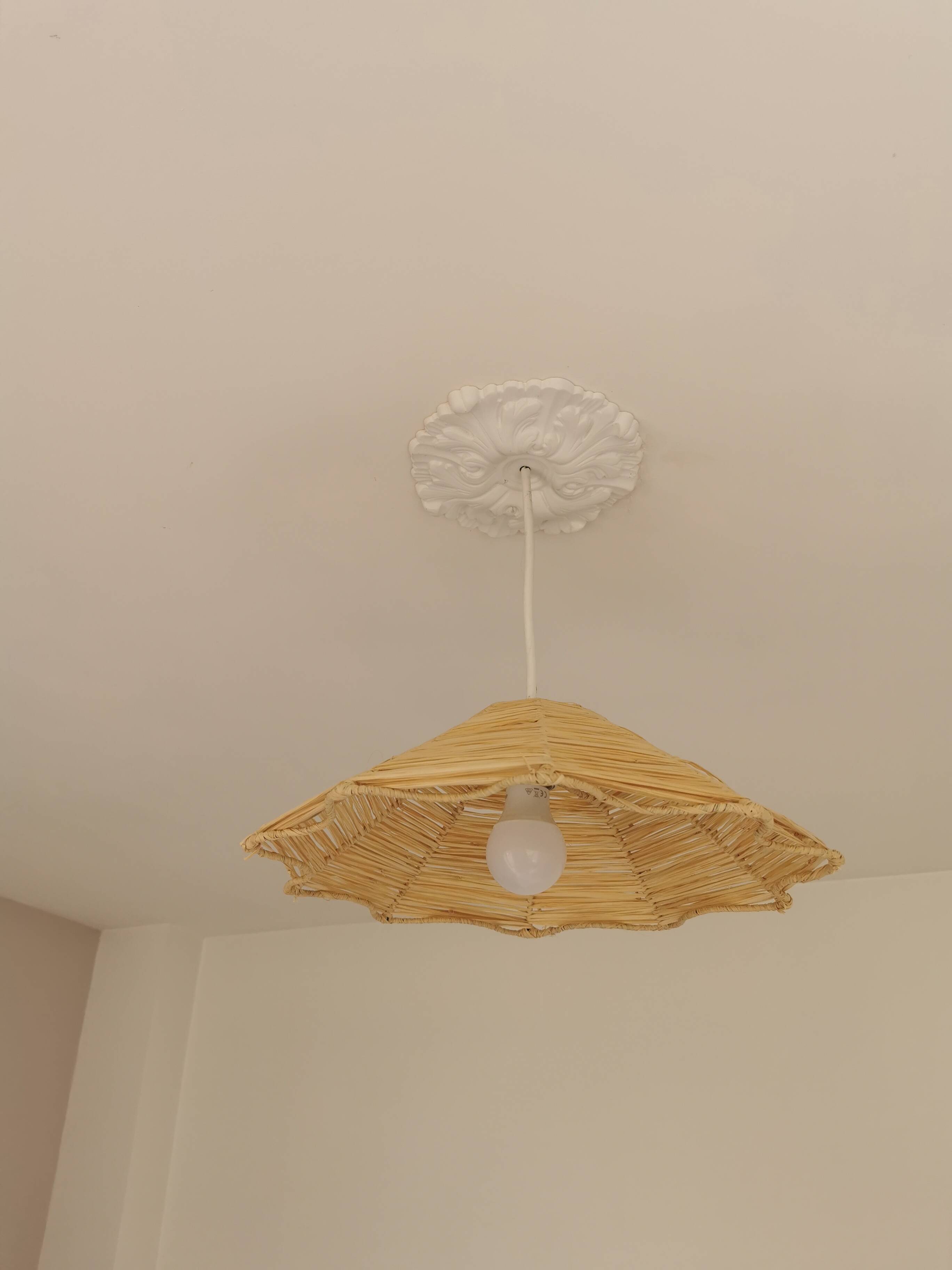 Suspension Gustave in Braided Raffia – 40×10 cm – Handmade Production Mar