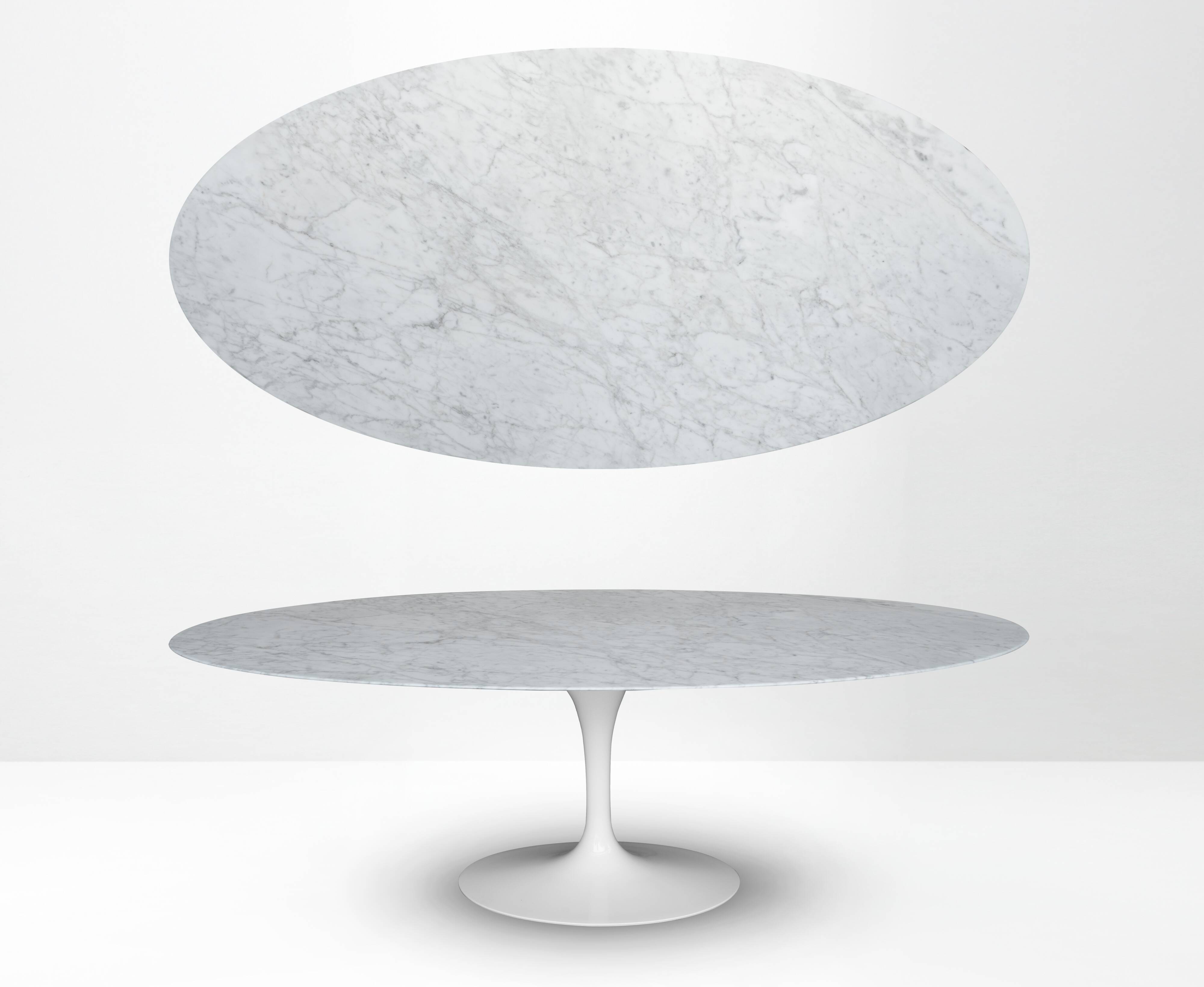 Original Knoll Tulip oval dining table 244x137 Eero Saarinen Arabescato Matt