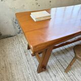 Aranjou farmhouse table in blond elm, 1950s