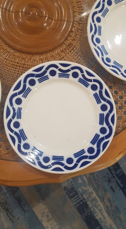 Set of 6 plates Badonviller model Azur