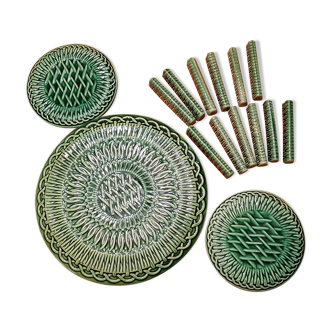 Vintage Gien faience table set