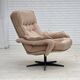 1970s, Danish swivel armchair, beige furniture fabric.