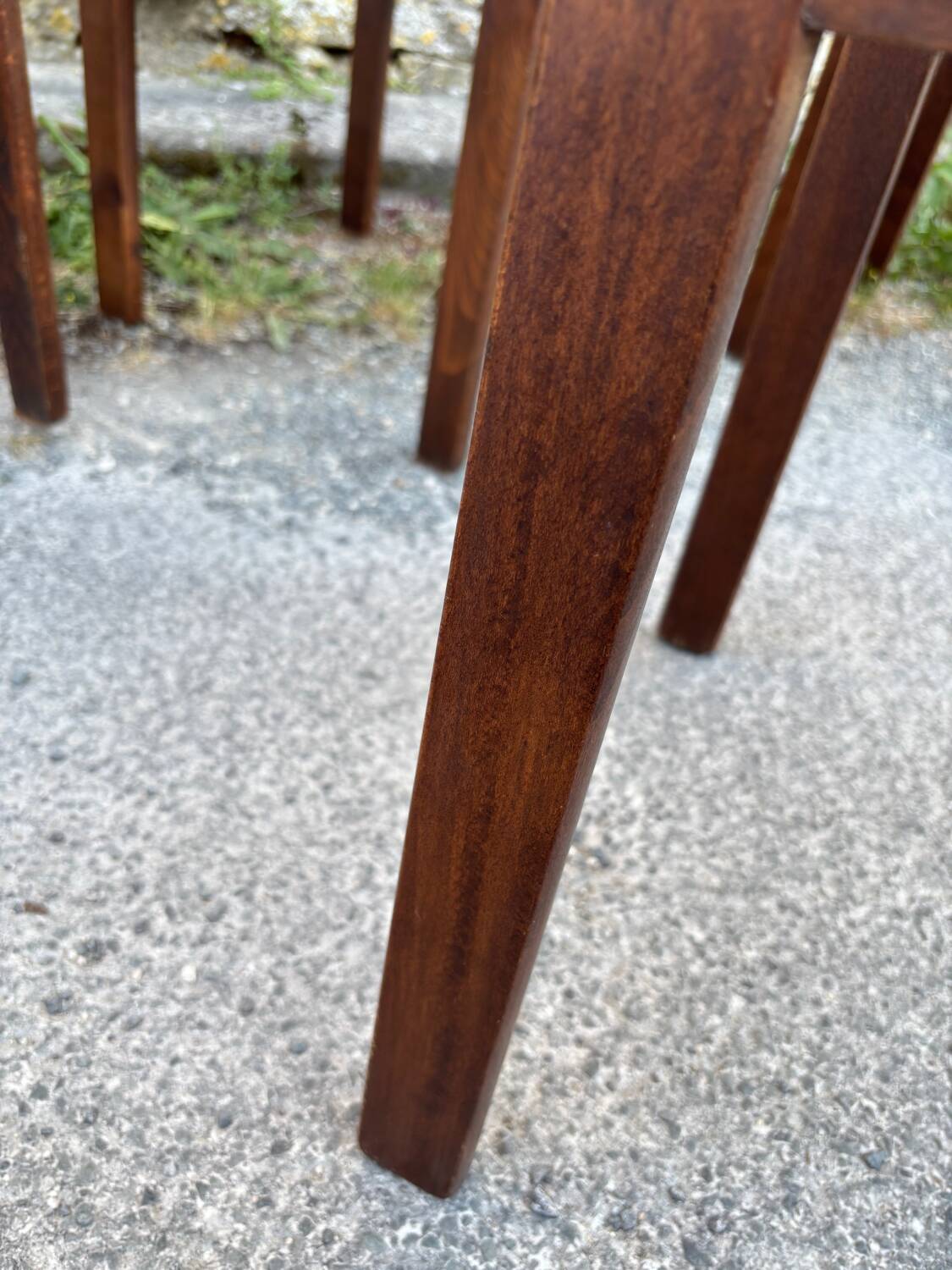 Set of 4 vintage 70s beech chairs