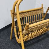 Vintage wicker paper or magazine rack