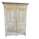 Armoire ancienne ,deux portes,  en chêne décapée, Style Louis XV