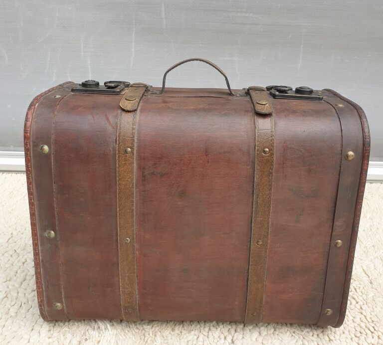 Decorative poplar suitcase with 2 clasps